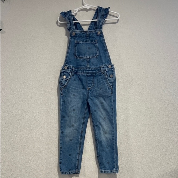 Polka Dot 3T Denim Overalls - Picture 1 of 6